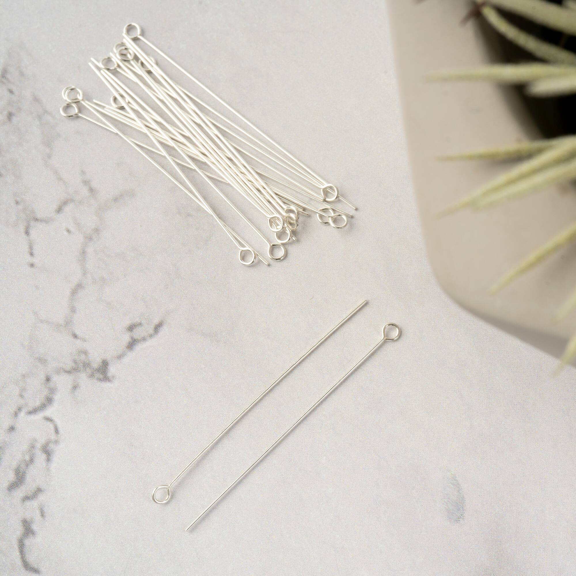 1.5'' Sterling Silver Eye Pins Findings, 20ct. by Bead Landing™